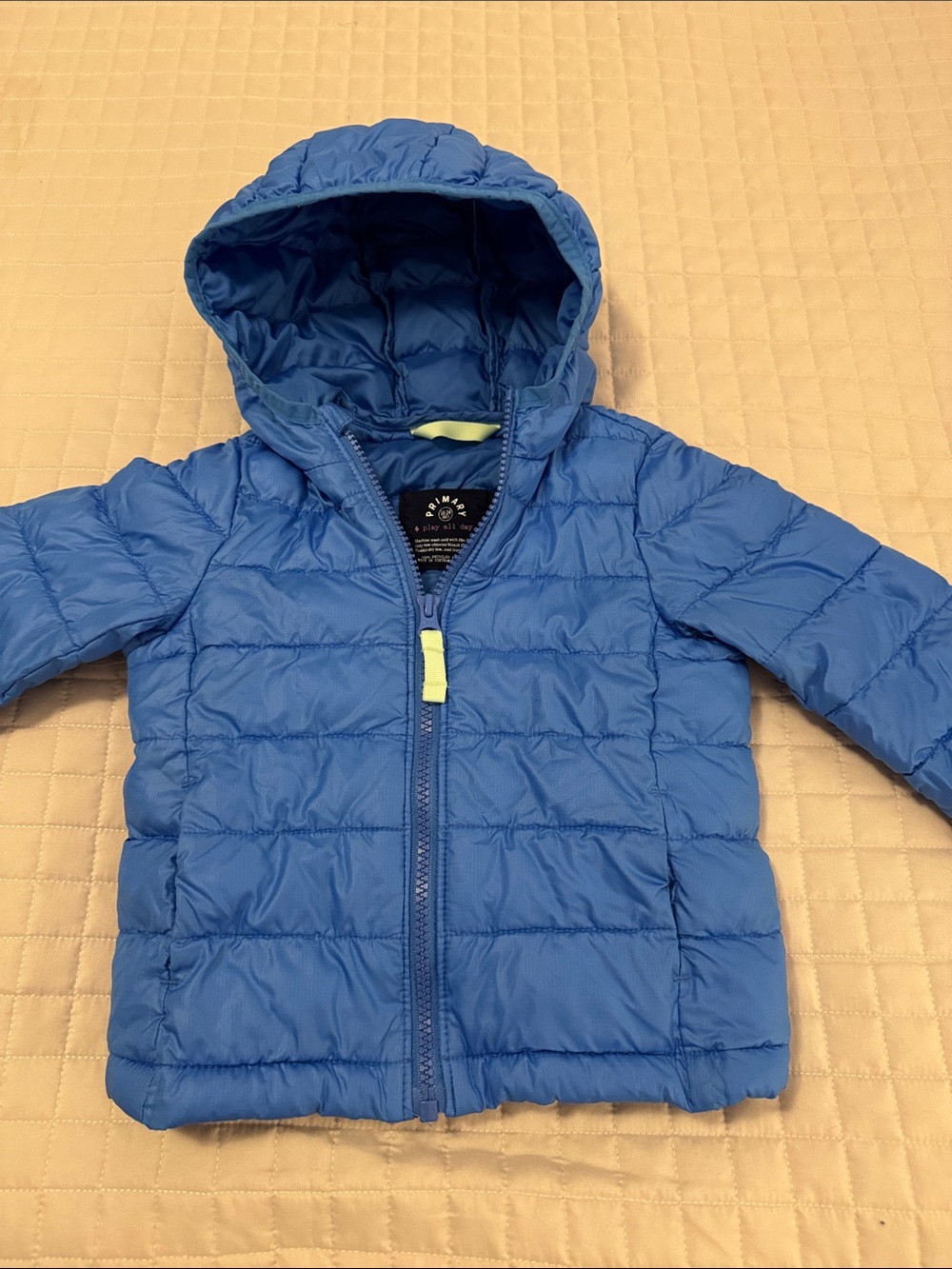 Primary 18-24 months royal blue hoodie puffer jacket